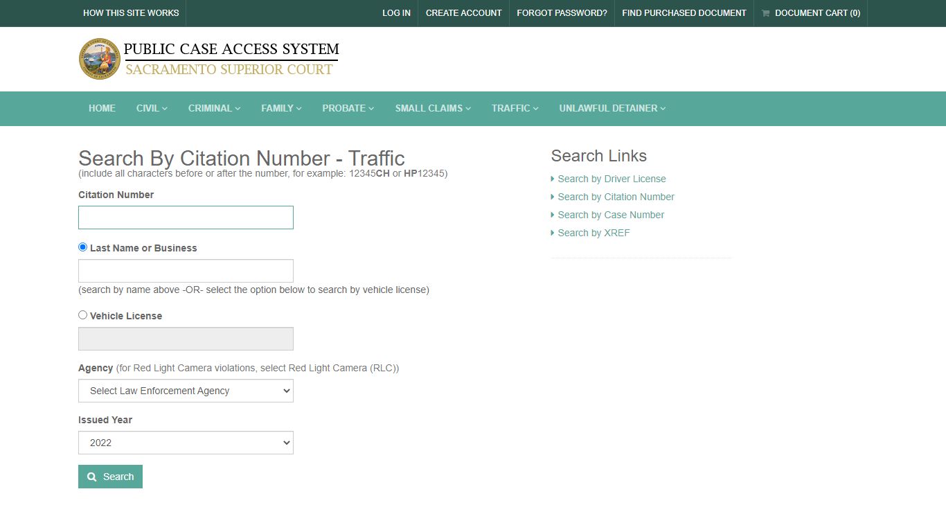 Traffic Citation Search - California